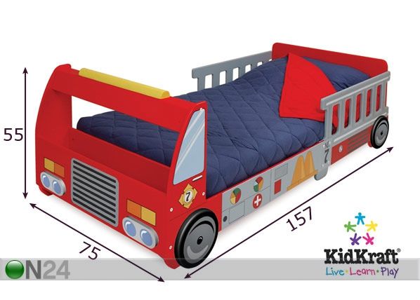 KidKraft voodi Tuletõrjeauto 70x140 cm mõõdud