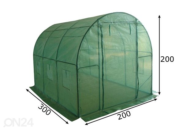 Kilekasvuhoone Pro 2x3 m, 6 m² mõõdud