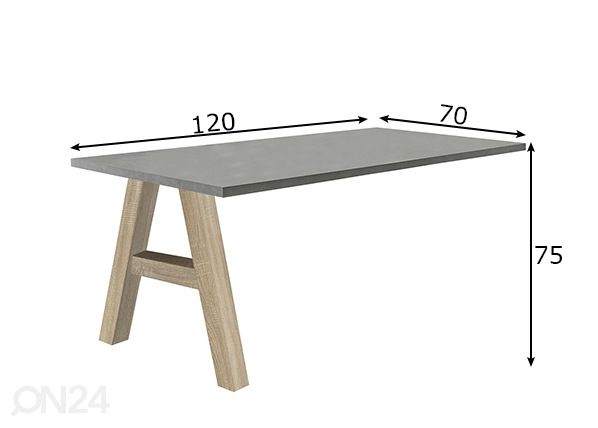 Kinnitatav kirjutuslaud Mister Office A 120 cm mõõdud
