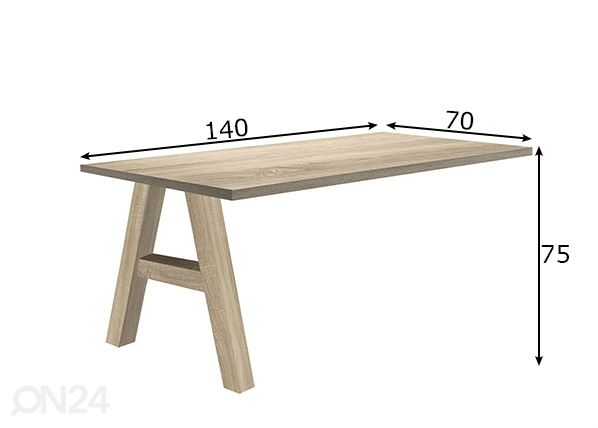 Kinnitatav kirjutuslaud Mister Office A 140 cm mõõdud