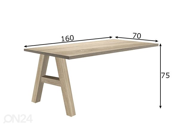 Kinnitatav kirjutuslaud Mister Office A 160 cm mõõdud