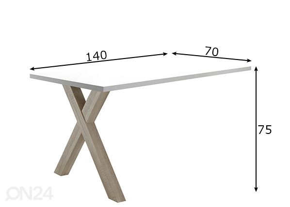 Kinnitatav kirjutuslaud Mister Office X 140 cm mõõdud