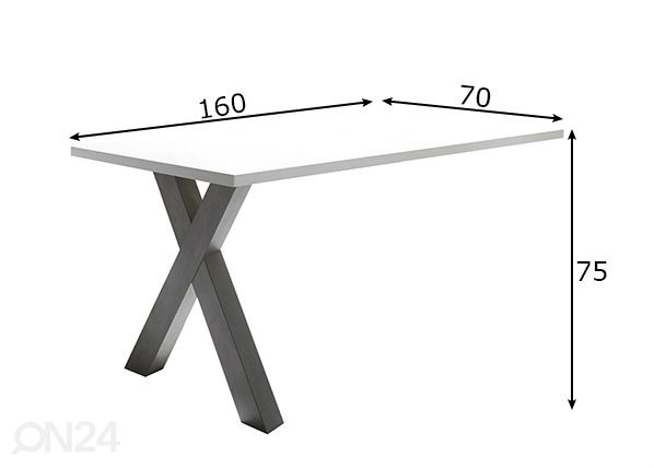 Kinnitatav kirjutuslaud Mister Office X 160 cm mõõdud