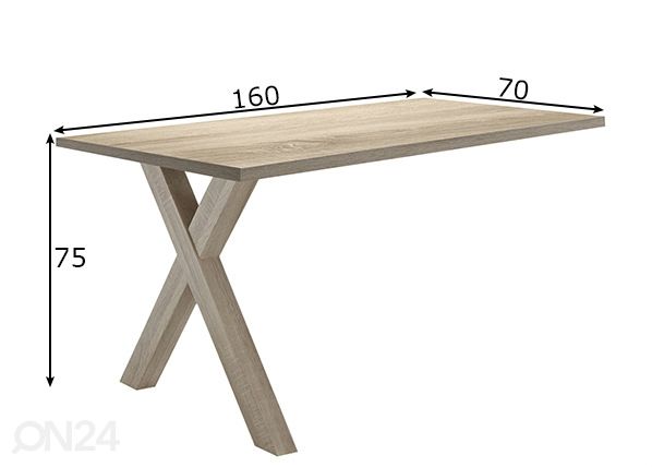 Kinnitatav kirjutuslaud Mister Office X 160 cm mõõdud
