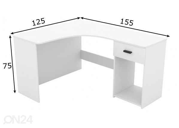 Kirjutuslaud 155x125 cm mõõdud