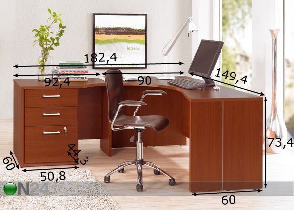 Kirjutuslaud 600 Plus mõõdud