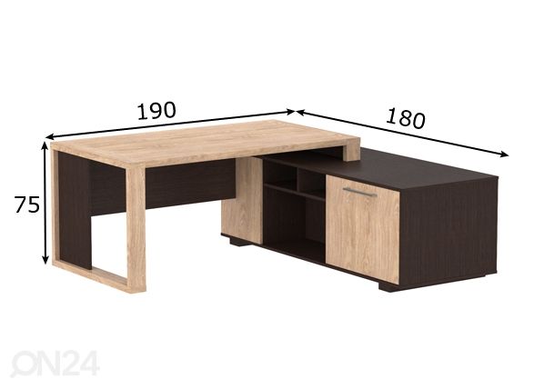 Kirjutuslaud Alto 190 cm mõõdud