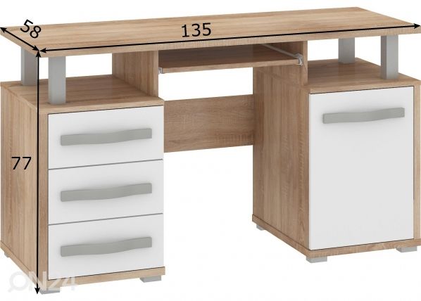 Kirjutuslaud Cloghroe 135 cm mõõdud