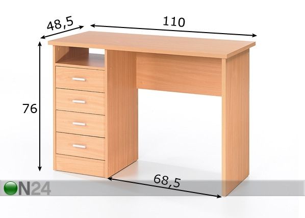 Kirjutuslaud Function mõõdud