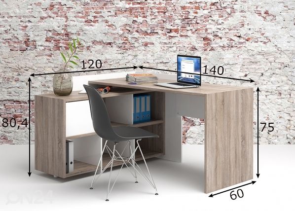 Kirjutuslaud Function Plus mõõdud