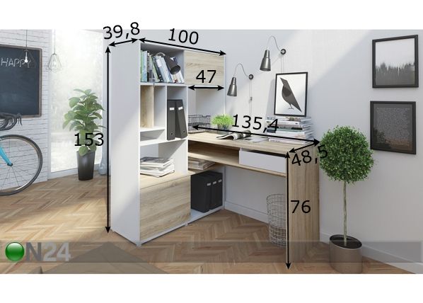 Kirjutuslaud Function Plus mõõdud