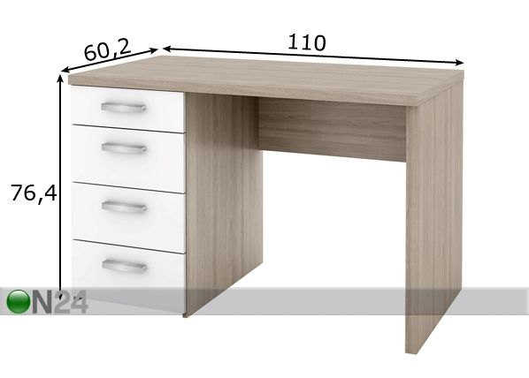 Kirjutuslaud Function Plus mõõdud