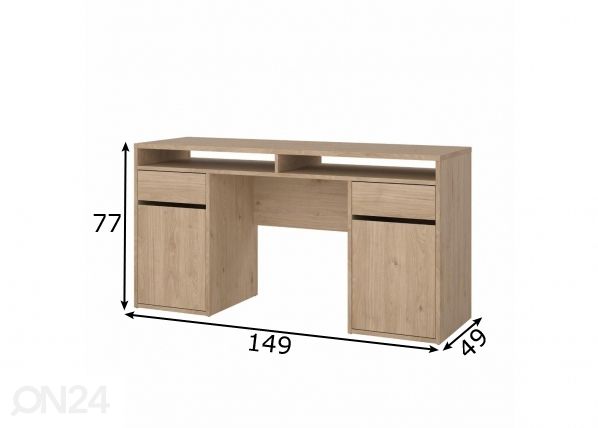 Kirjutuslaud Function Plus mõõdud