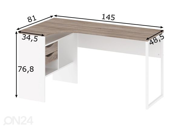 Kirjutuslaud Function Plus mõõdud