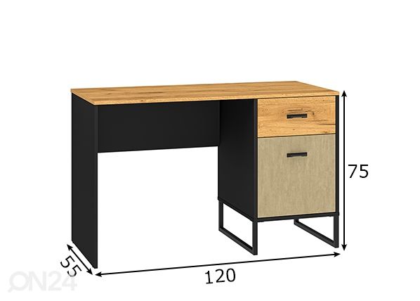 Kirjutuslaud Gotland 120 cm mõõdud