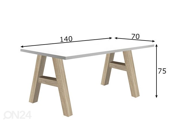 Kirjutuslaud Mister Office A 140 cm mõõdud