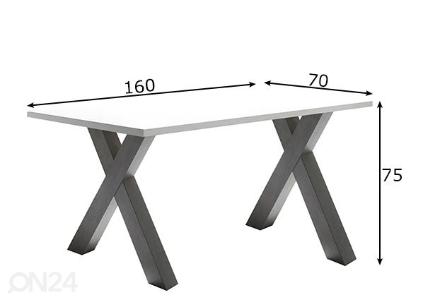 Kirjutuslaud Mister Office X 160 cm mõõdud