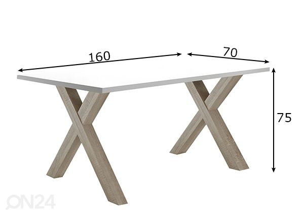 Kirjutuslaud Mister Office X 160 cm mõõdud