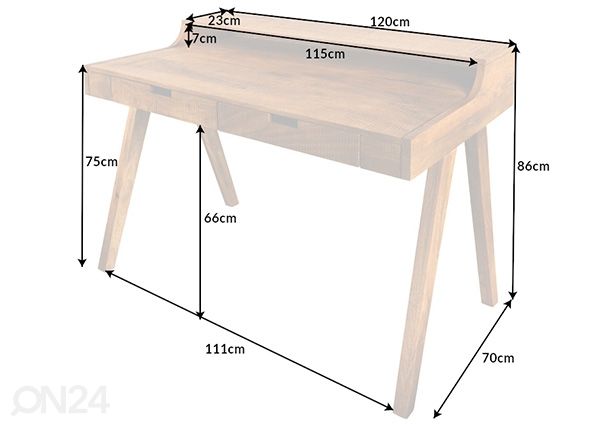 Kirjutuslaud Monsoon mõõdud