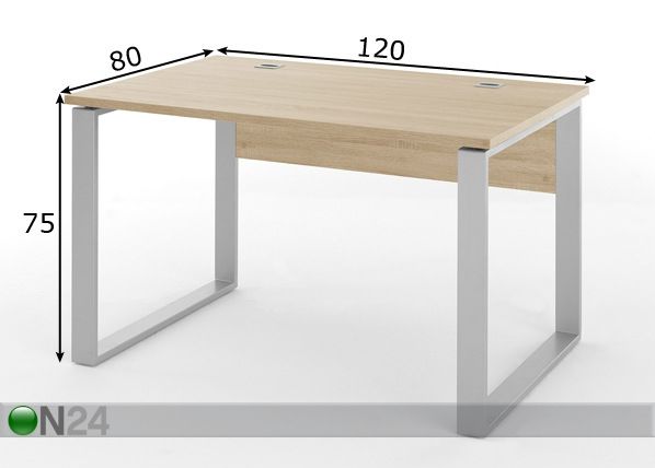 Kirjutuslaud Ohio 80x120 cm mõõdud