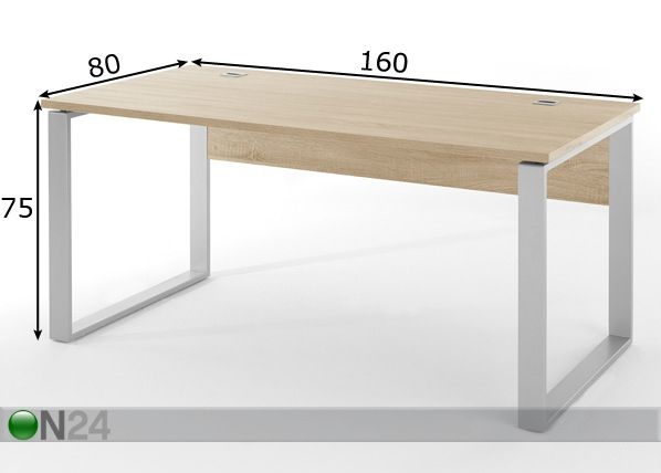 Kirjutuslaud Ohio 80x160 cm mõõdud