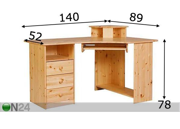 Kirjutuslaud parem mõõdud