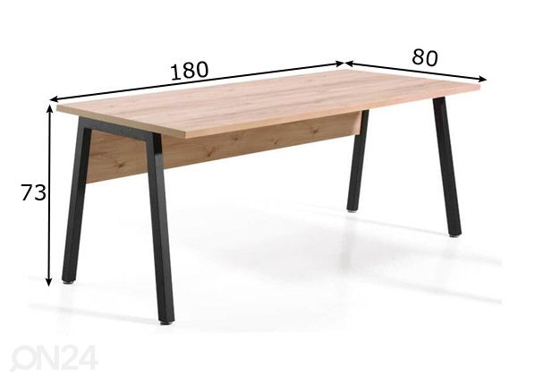 Kirjutuslaud Pronto must/mänd 180 cm mõõdud