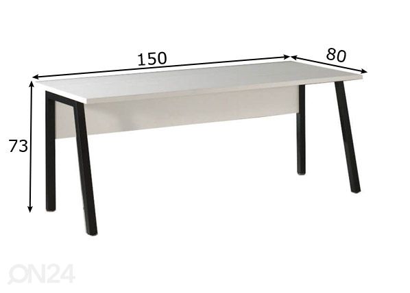 Kirjutuslaud Pronto valge 150 cm mõõdud