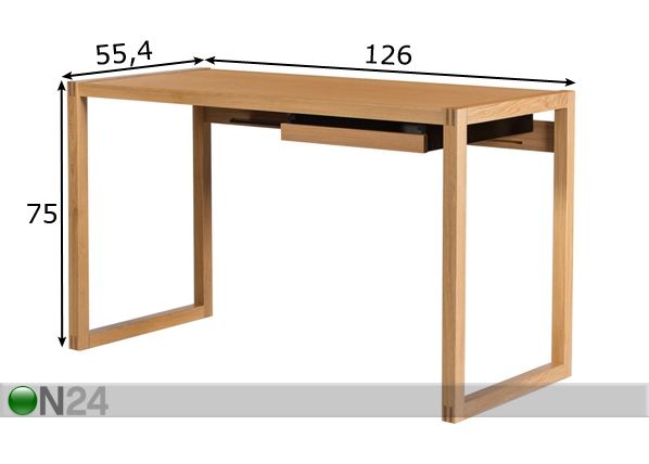 Kirjutuslaud Renfrew, tamm/tamm mõõdud