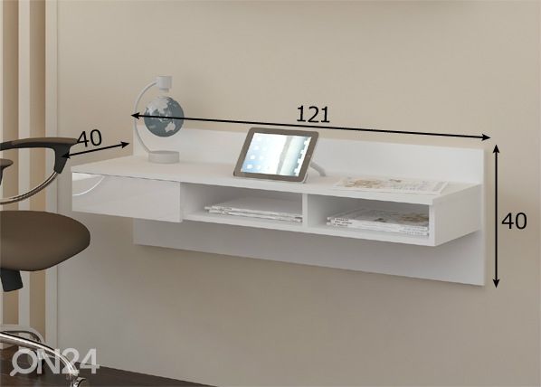 Kirjutuslaud seinale mõõdud