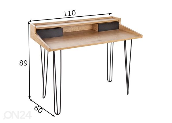 Kirjutuslaud Studio mõõdud
