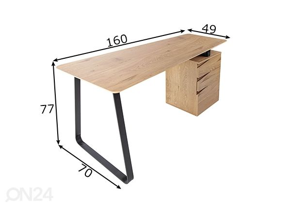 Kirjutuslaud Studio mõõdud