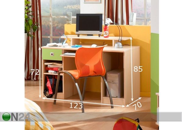Kirjutuslaud Sunny mõõdud