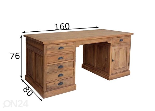 Kirjutuslaud Teak 160 cm mõõdud