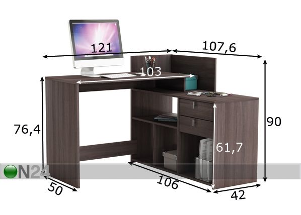 Kirjutuslaud Vista mõõdud
