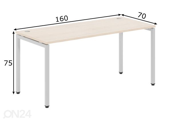 Kirjutuslaud Xten-S 160 cm mõõdud
