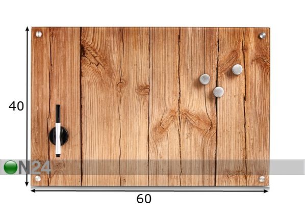 Klaasist memotahvel Wood mõõdud