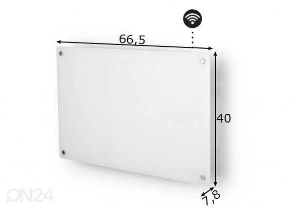 Klaaspaneeliga WIFI radiaator Mill Steel GL600WIFI3 mõõdud