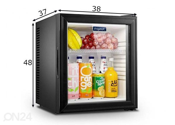 Klaasuksega minibaar Frigelux MINIBAR28 mõõdud