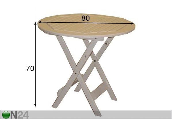 Klapplaud Esplanad Ø 80 cm mõõdud