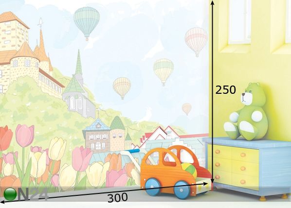 Kleebitav seinapilt Muinasjutt 250x300 cm mõõdud