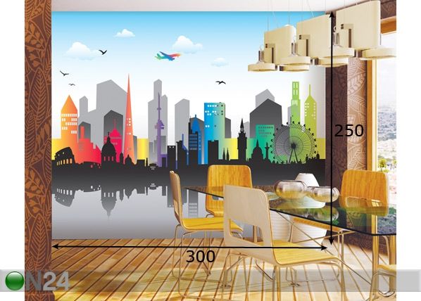Kleebitav seinapilt Panoraam 250x300 cm mõõdud
