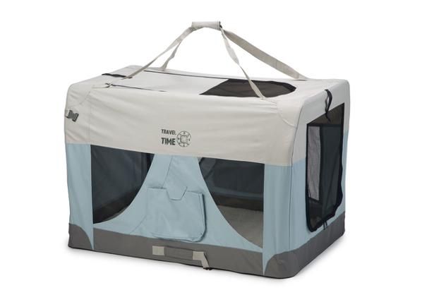 Koerapuur nailonist 102x69x69 cm hall/sinine