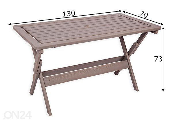 Kokkupandav aialaud Heini 70x130 cm mõõdud