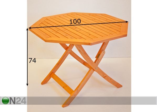 Kokkupandav aialaud Vinci Ø 100 cm mõõdud