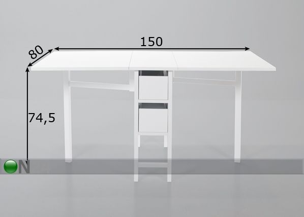 Kokkupandav söögilaud Multi 80x150 cm mõõdud