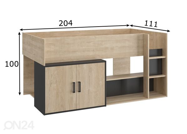 Kompaktvoodi Arz 90x200 cm mõõdud