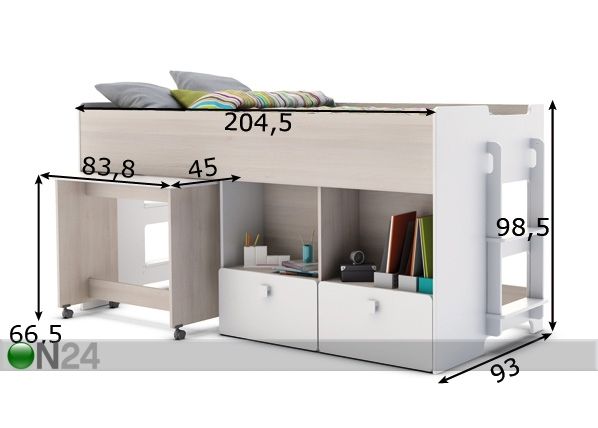 Kompaktvoodi Game 90x190 cm mõõdud
