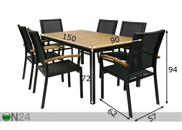 Komplekt Lenox 6-tooliga mõõdud