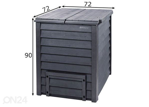 Komposter Thermo Wood 400 L mõõdud